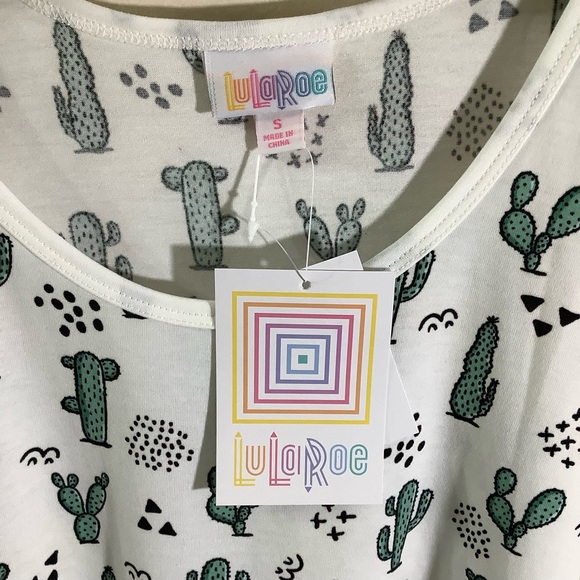 Lularoe Scoop Neck Cactus Print Tunic Sleeveless Top - Picture 3 of 4